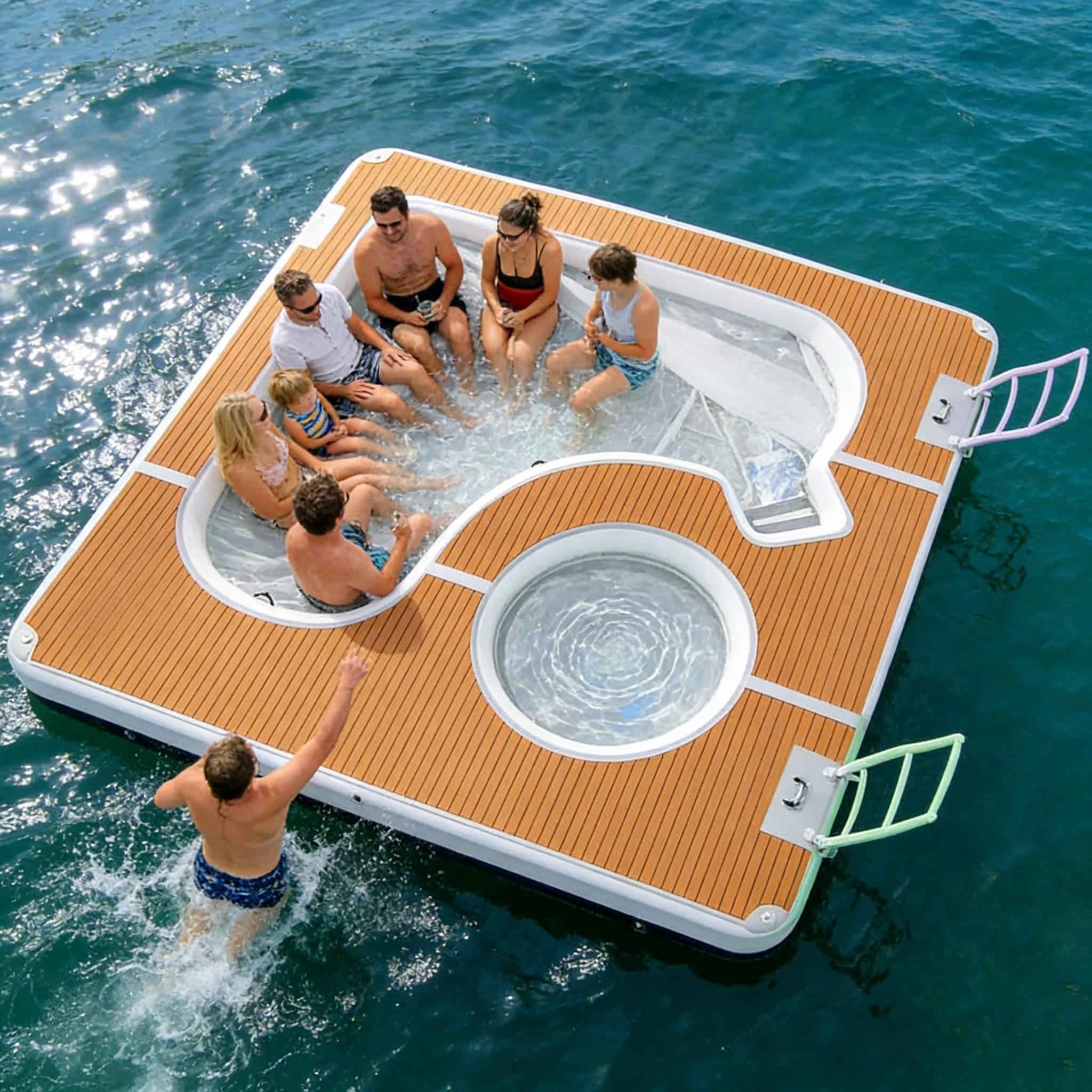 Inflatable floating islands