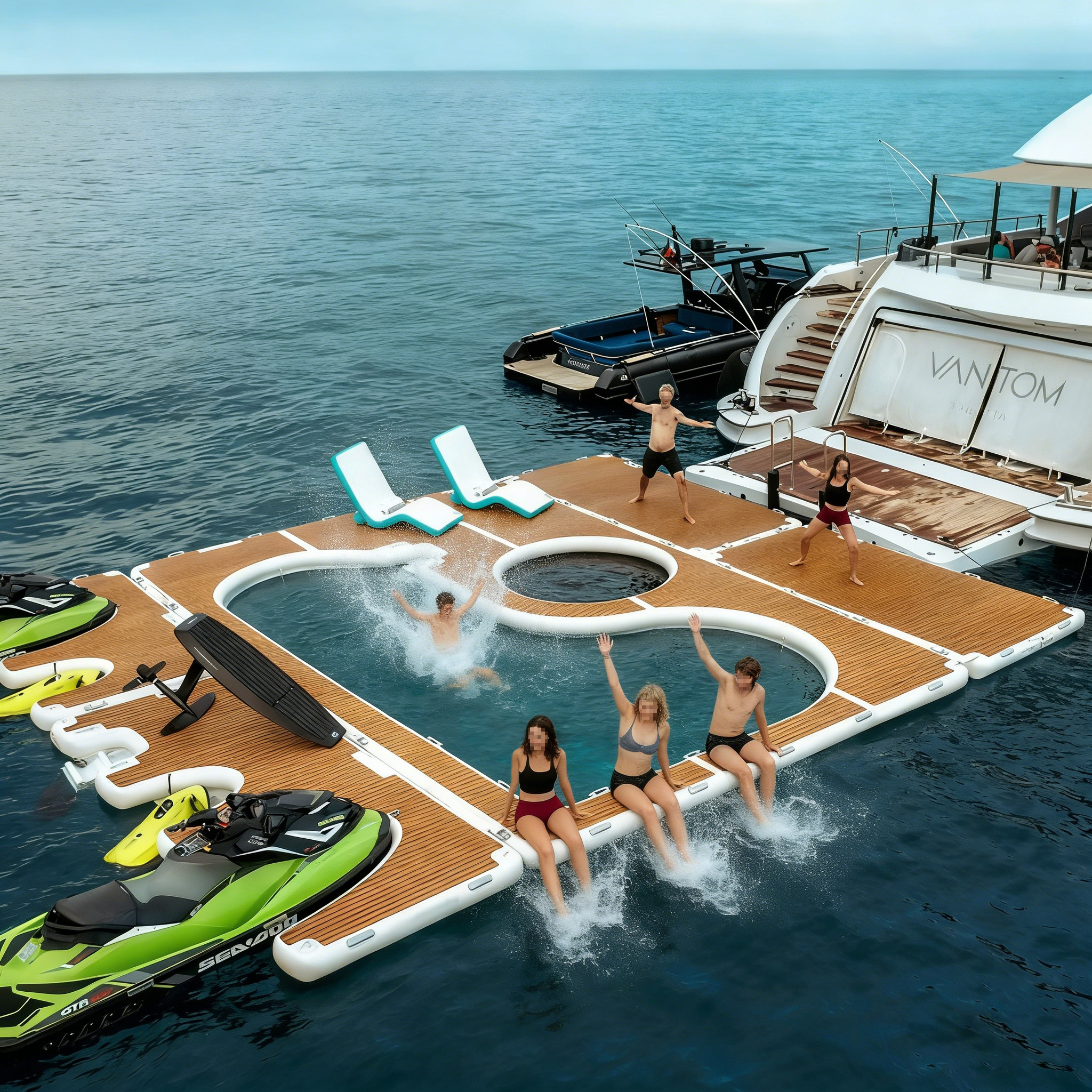 Inflatable floating islands