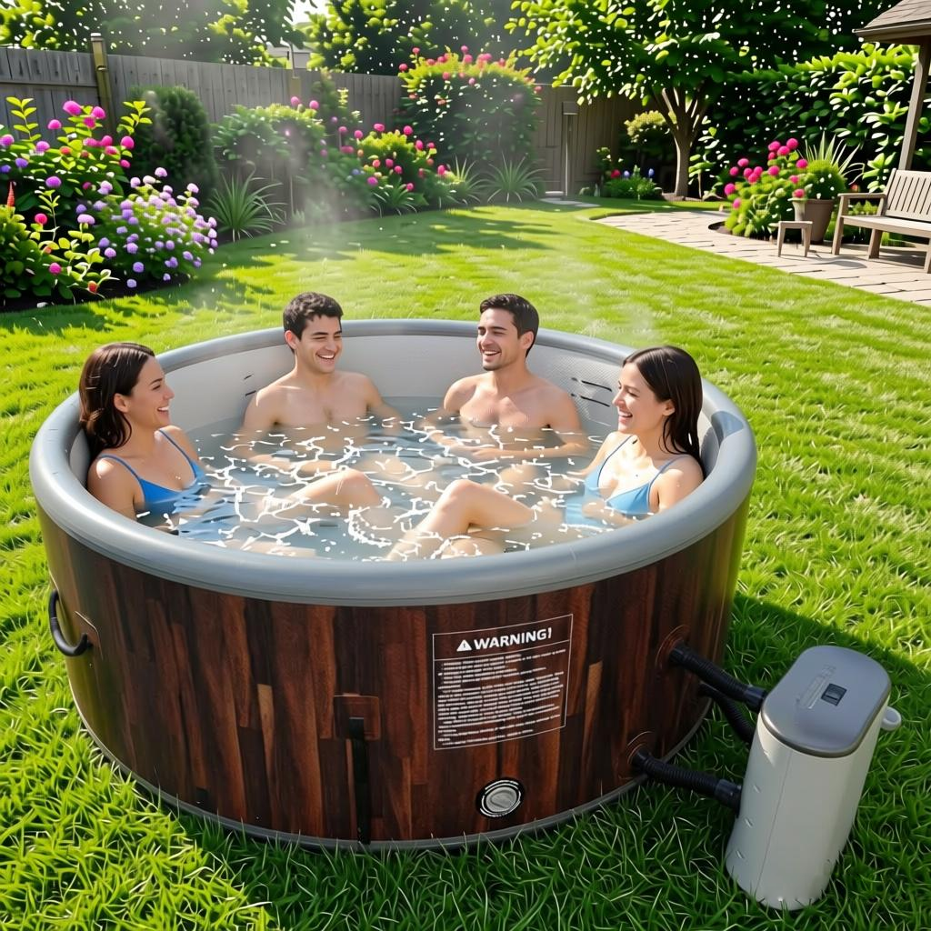 Inflatable hot tub
